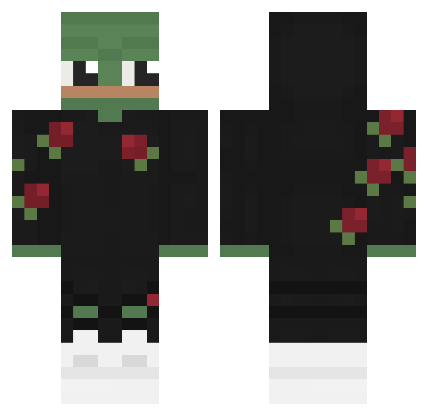 malutem Minecraft skin, front and back view