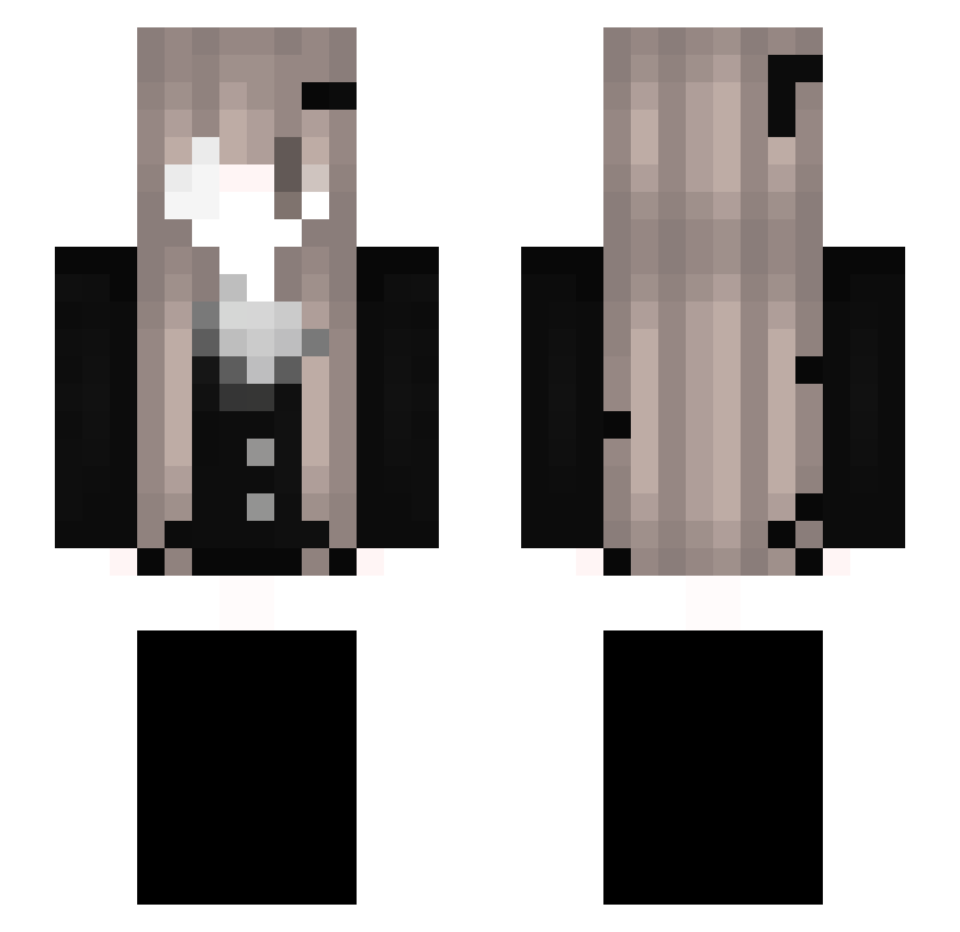 NOI_CPVP Minecraft skin, front and back view