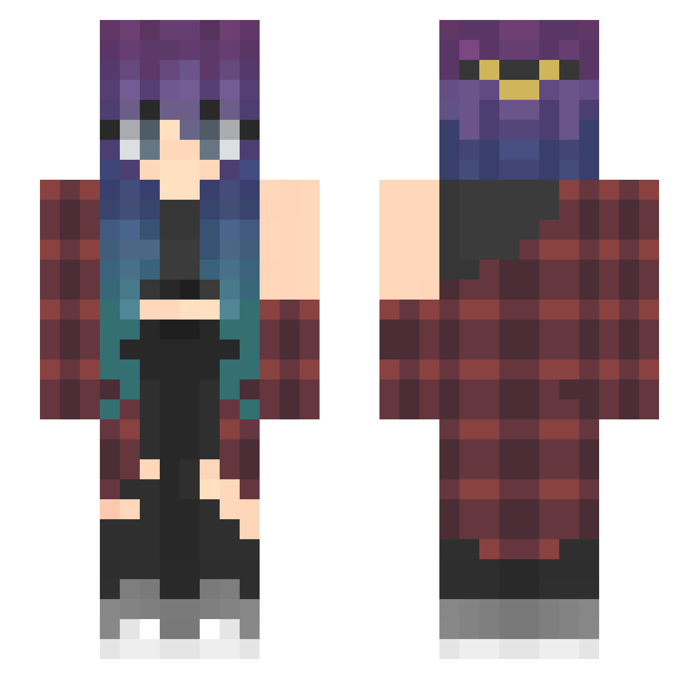 vvellr Minecraft skin, front and back view