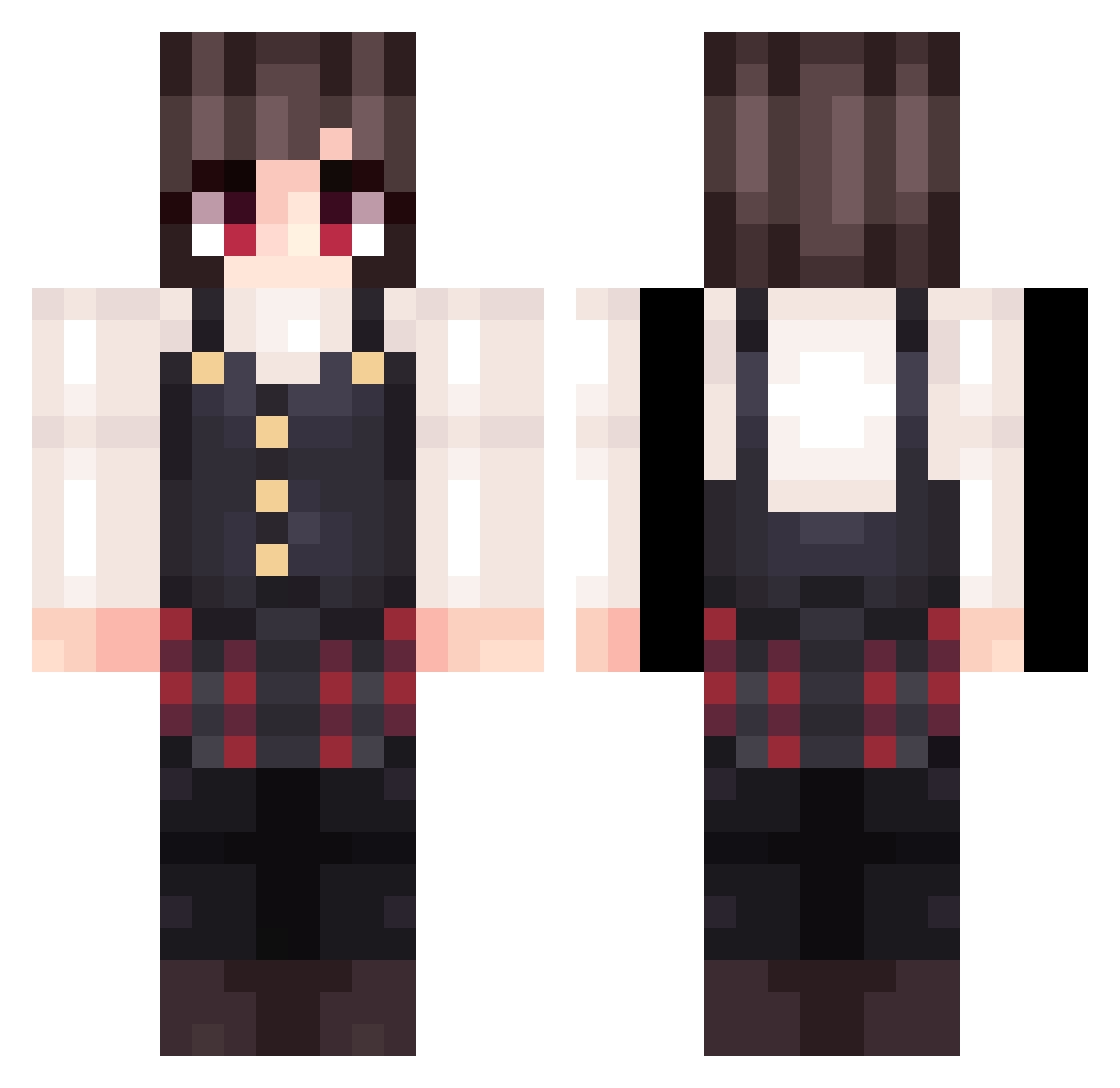 Silvers14 Minecraft skin, front and back view