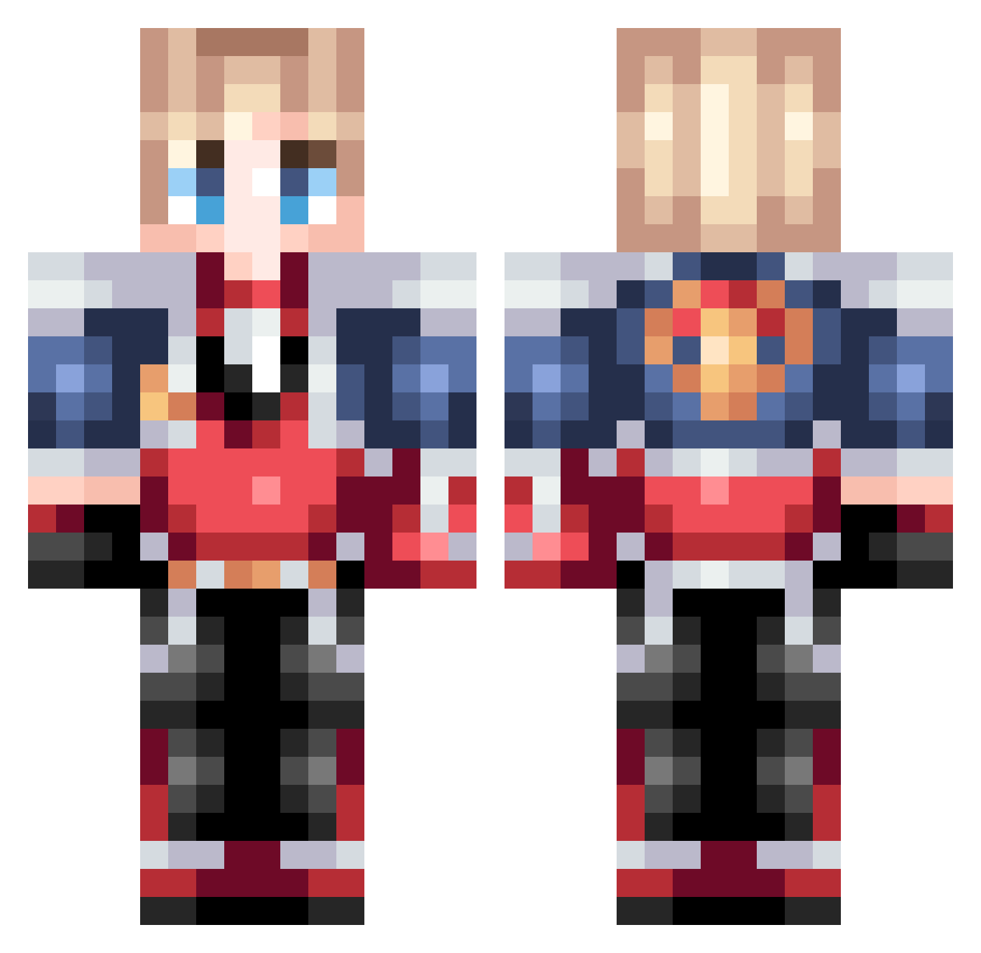 Elioti45 Minecraft skin, front and back view