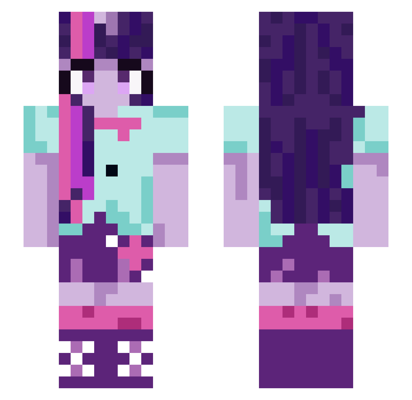 perlahhh Minecraft skin, front and back view