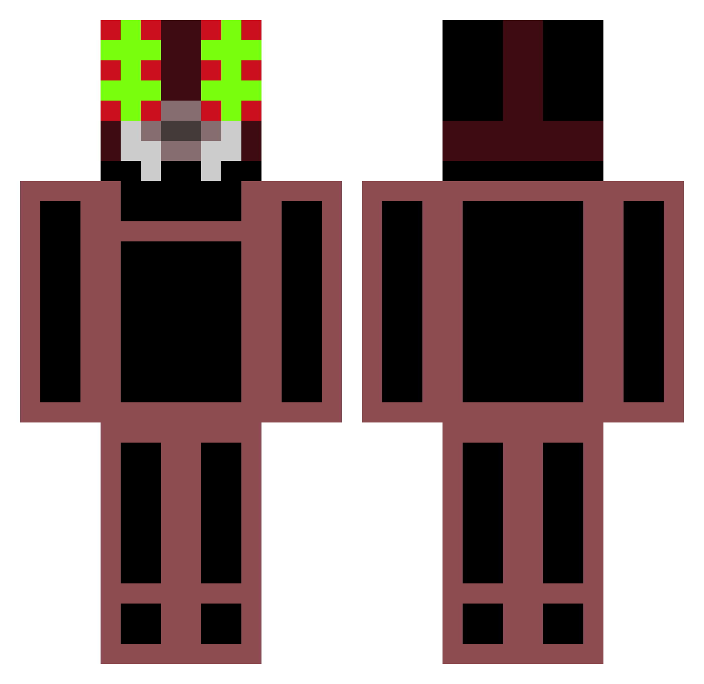 pengotron Minecraft skin, front and back view
