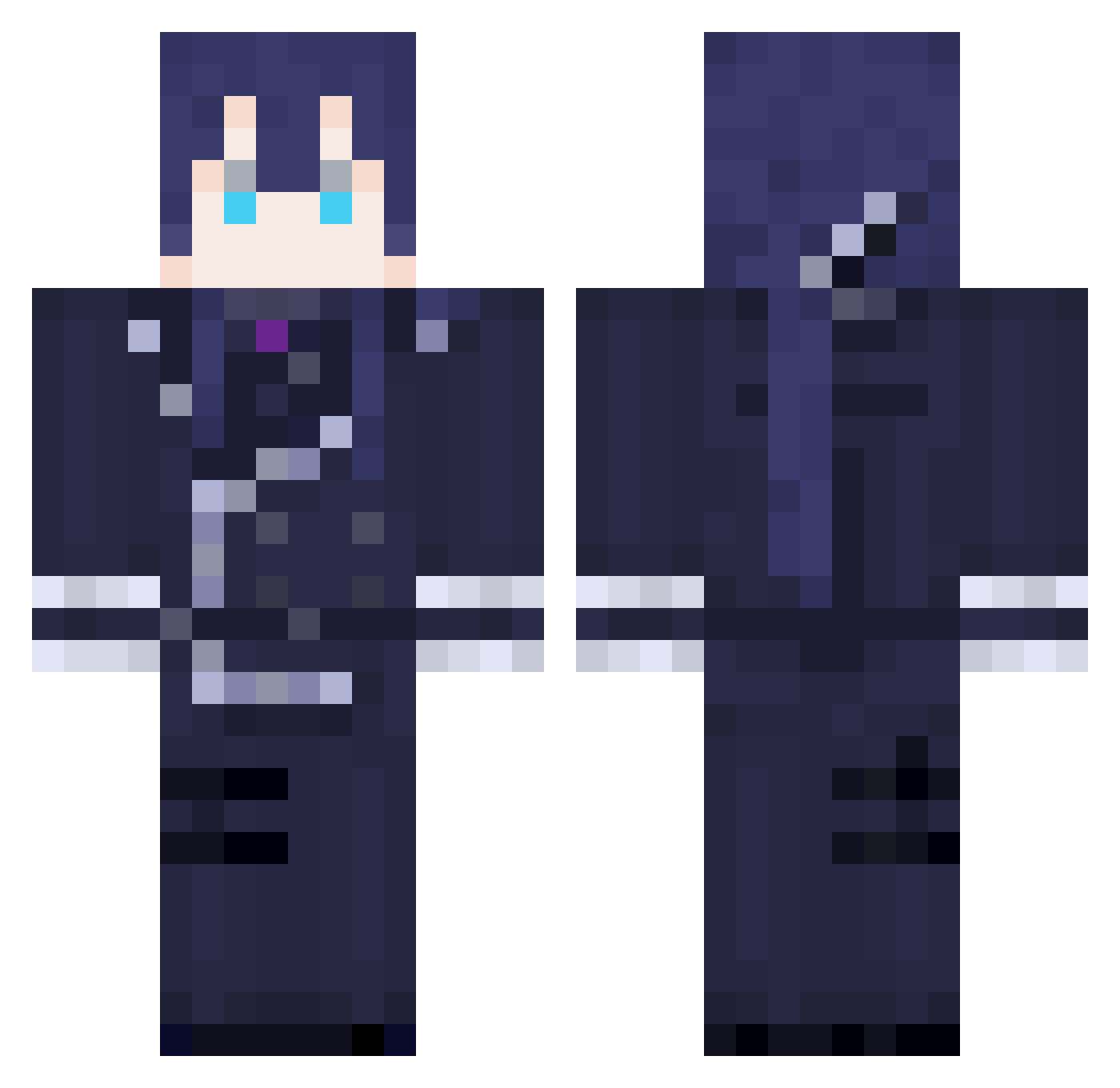 Stacyyyyyy Minecraft skin, front and back view