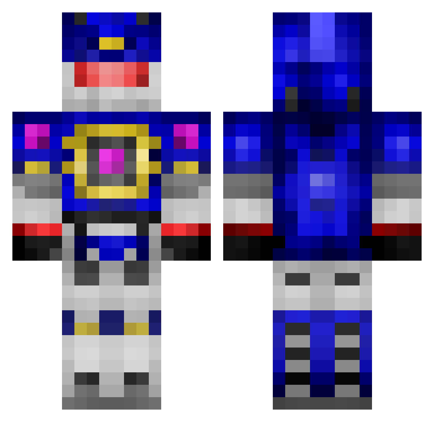 Frozen10 Minecraft skin, front and back view