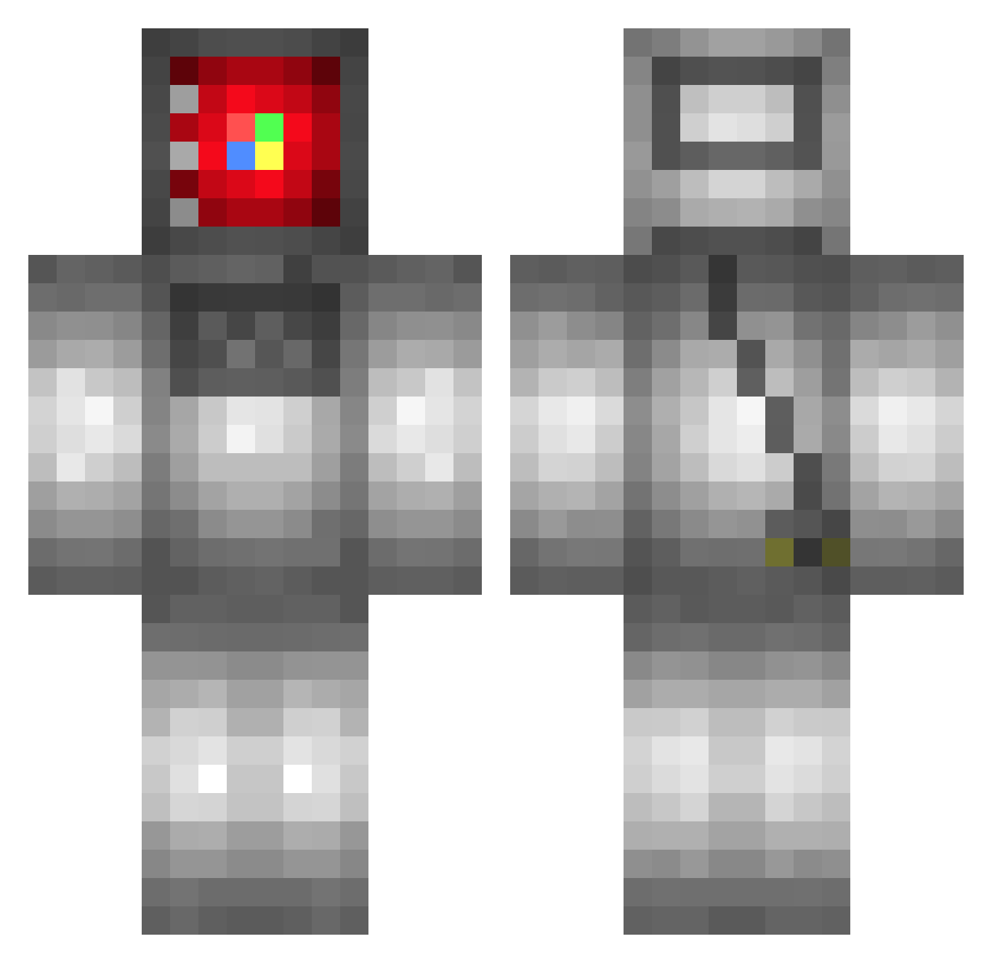 GigaOctets Minecraft skin, front and back view