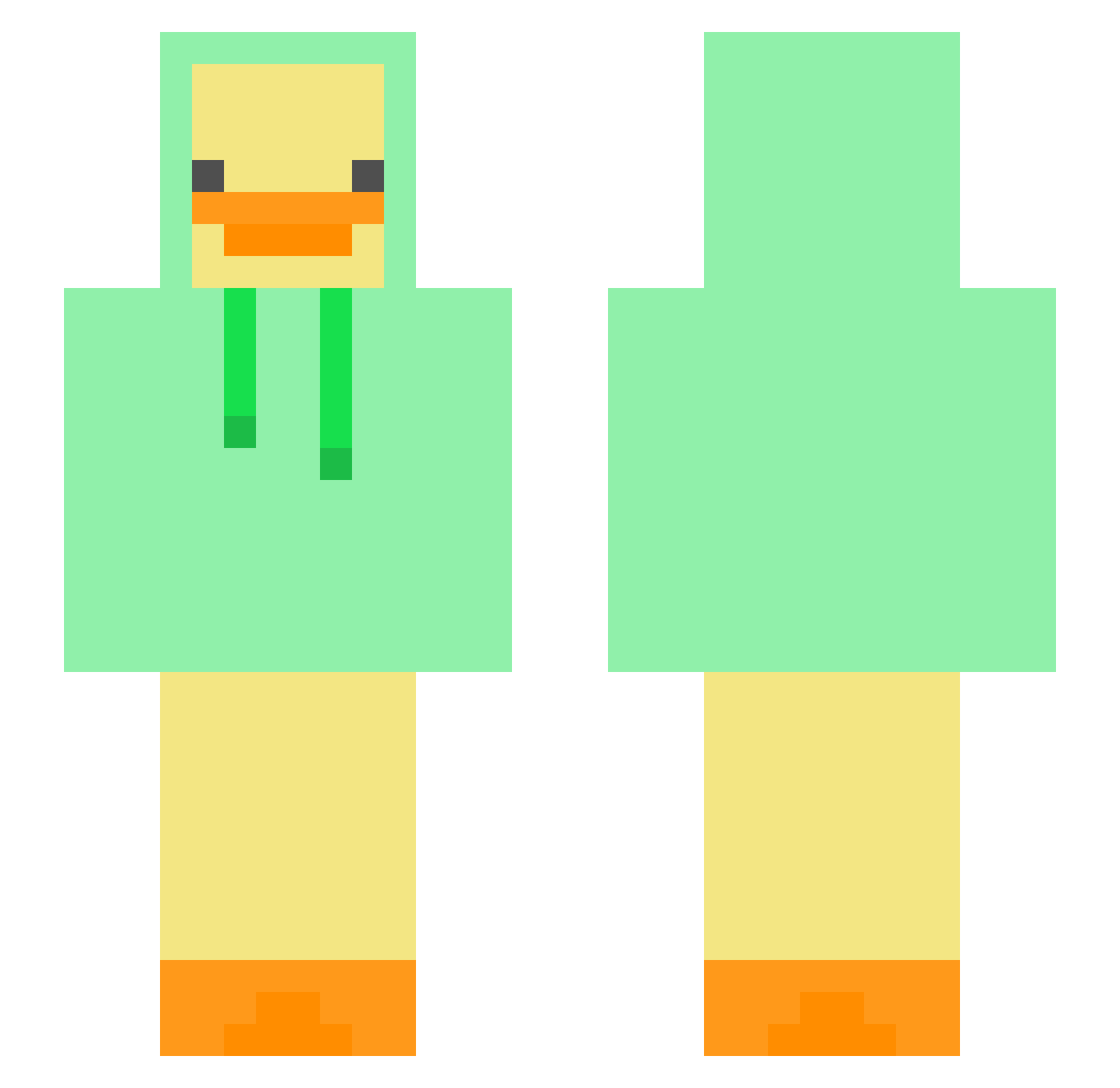 Xodae Minecraft skin, front and back view