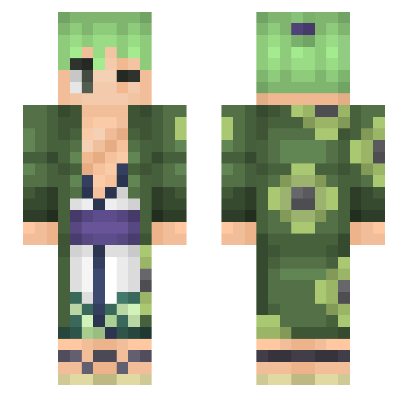 4oke Minecraft skin, front and back view