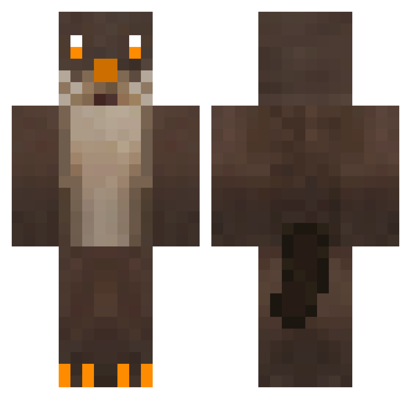Meridiem Minecraft skin, front and back view