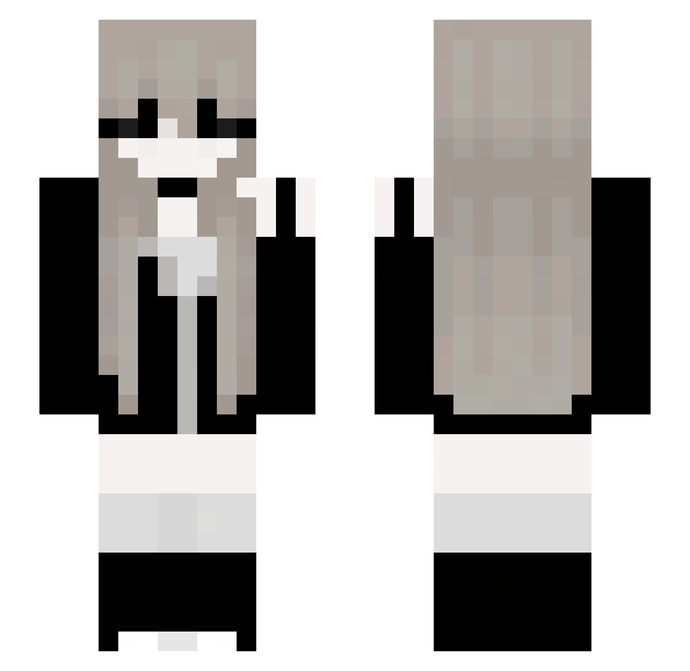 ziz1x Minecraft skin, front and back view