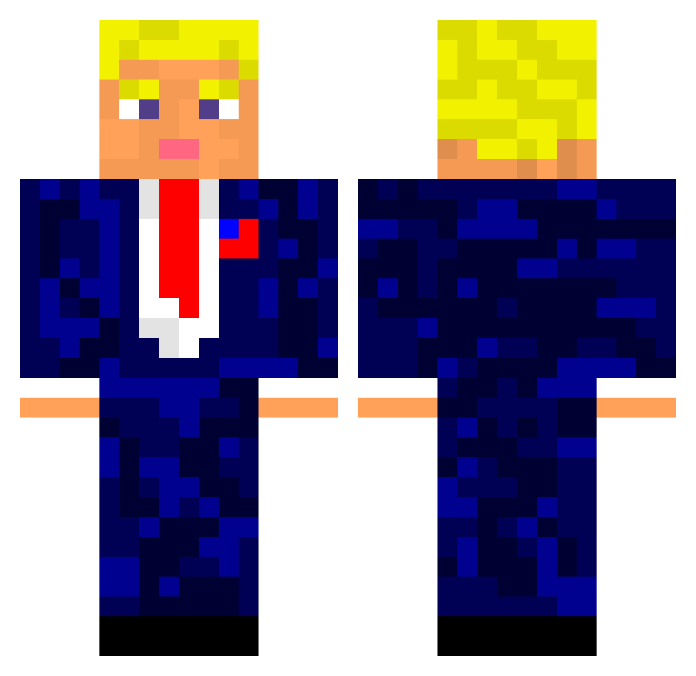 KoboDodo Minecraft skin, front and back view