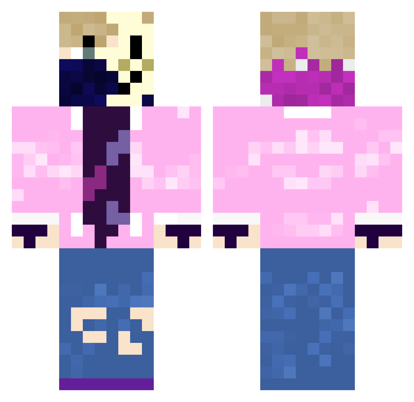 T1deCTRL Minecraft skin, front and back view