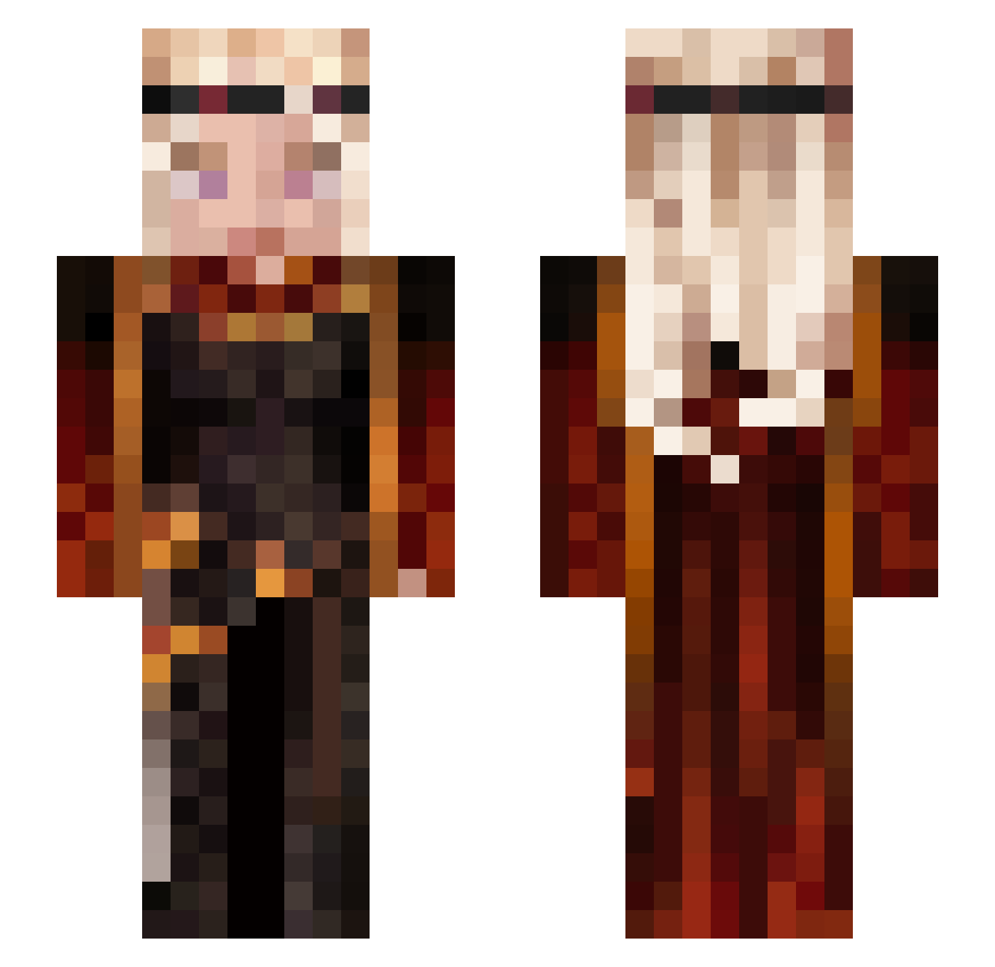 Cipher84 Minecraft skin, front and back view