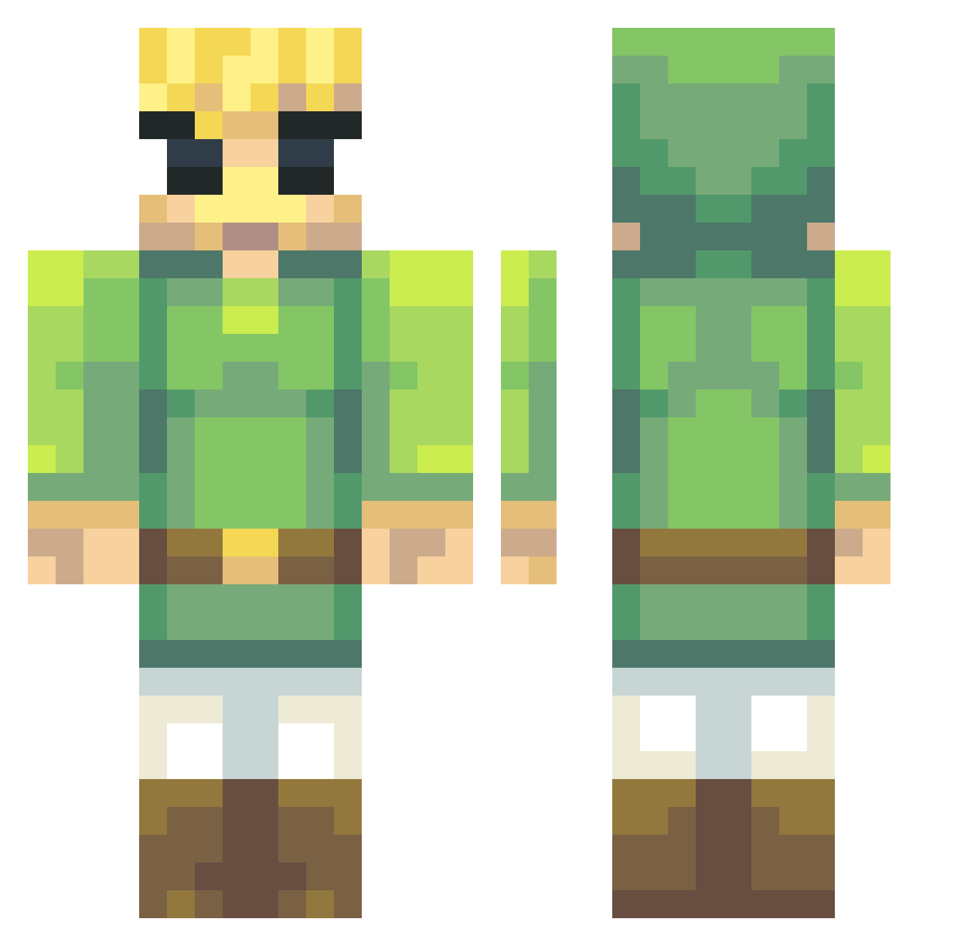 LustyArgonian Minecraft skin, front and back view