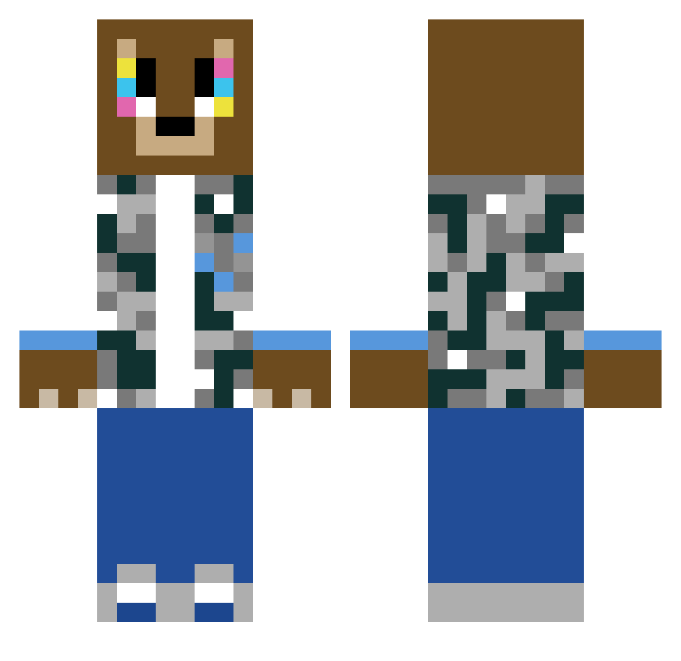 Pollux260 Minecraft skin, front and back view