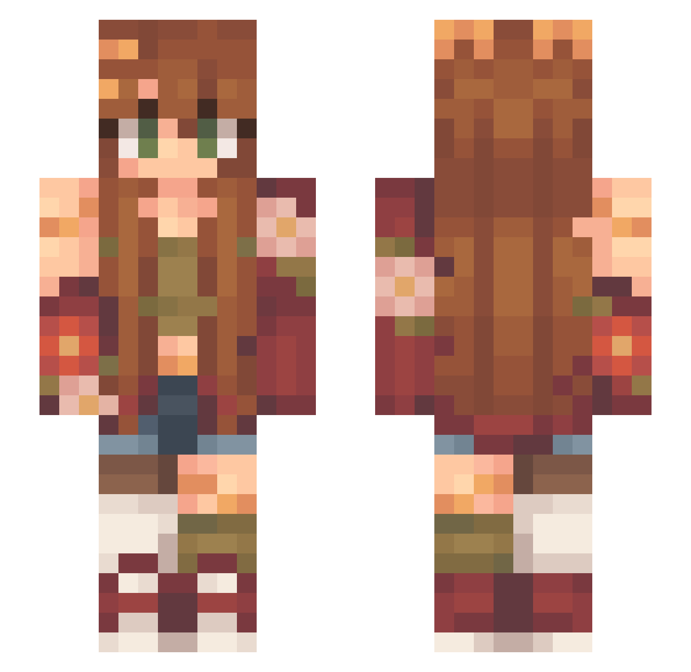 LazyTieffling Minecraft skin, front and back view