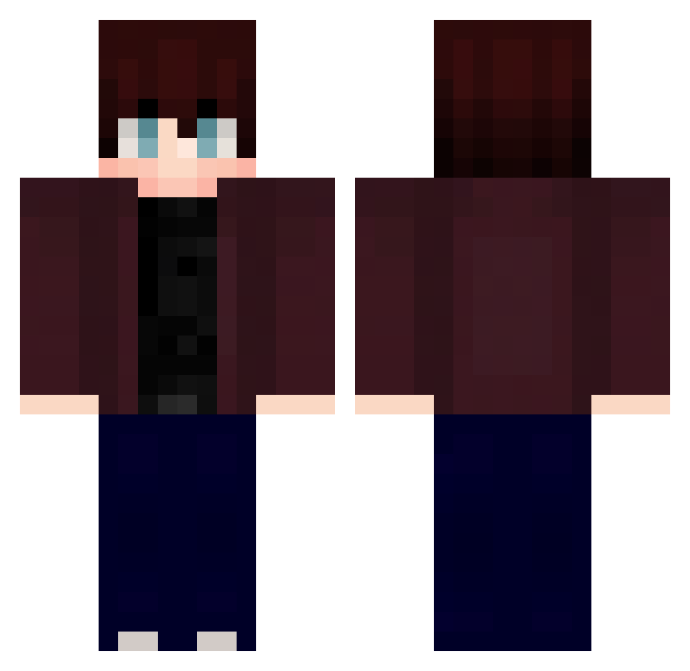 qyzwy Minecraft skin, front and back view