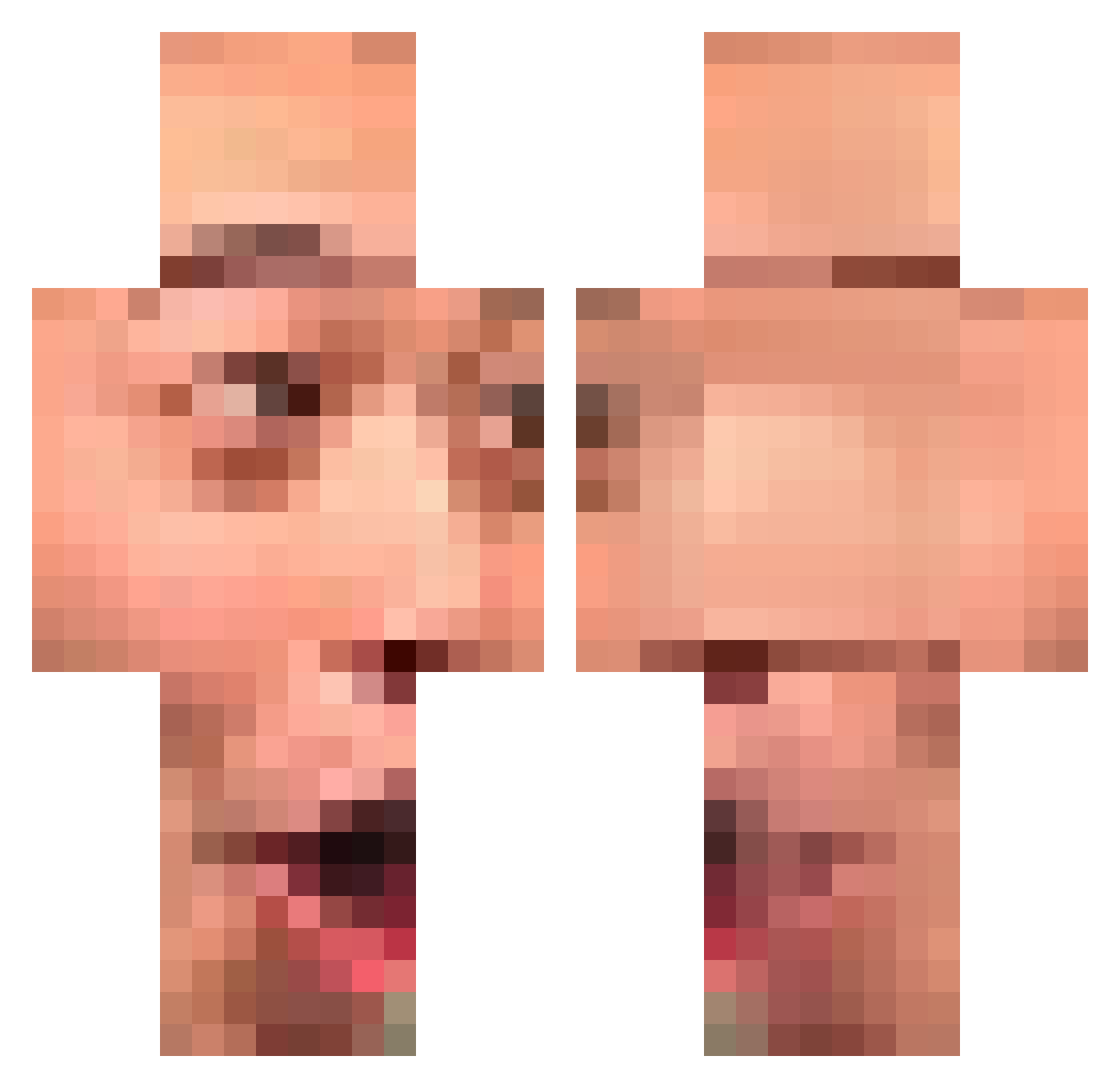 pogpogpogpog Minecraft skin, front and back view