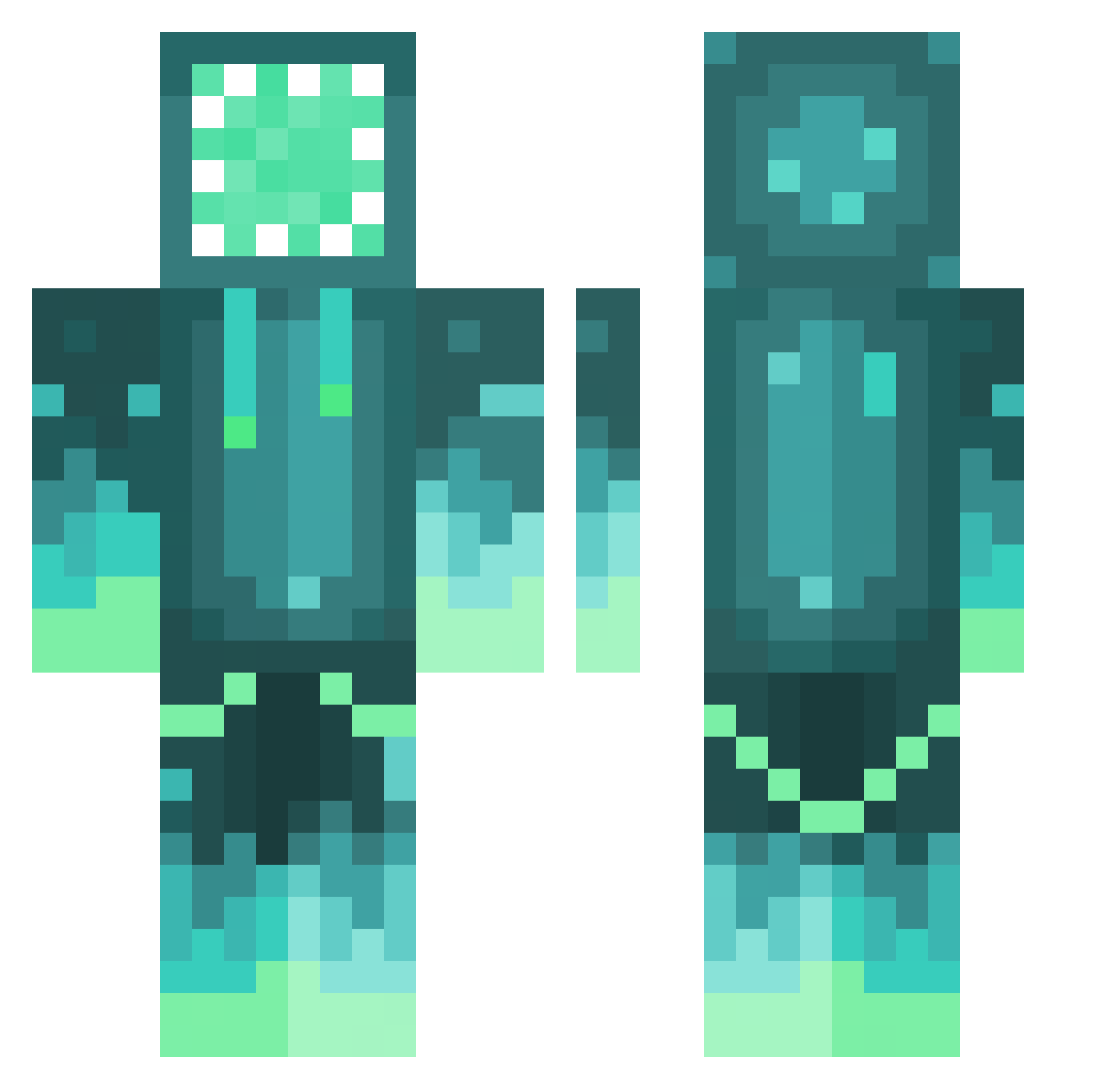 Marrow6 Minecraft skin, front and back view