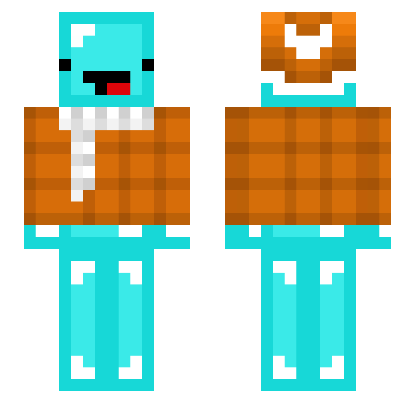 SavageNick Minecraft skin, front and back view