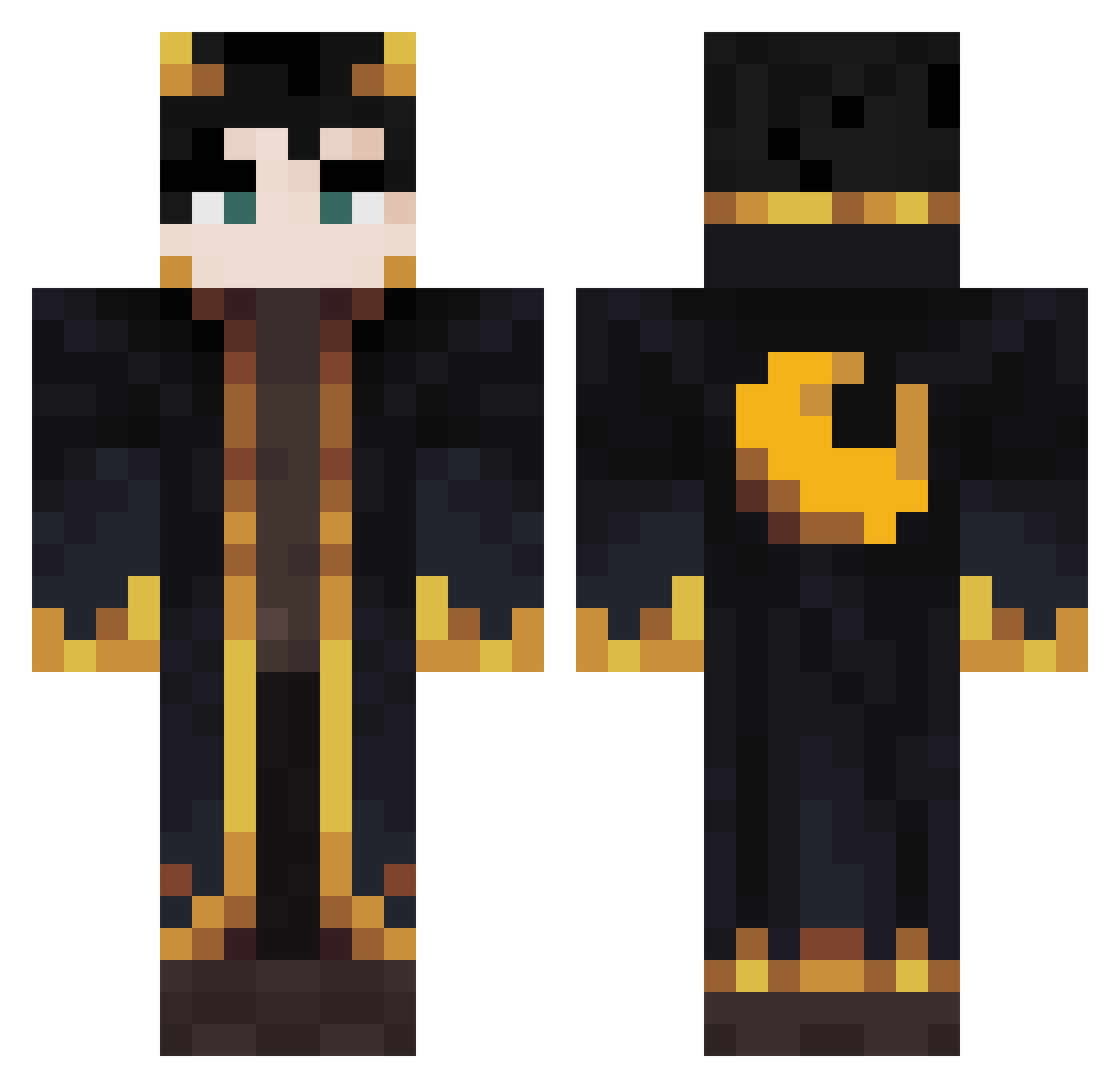 KozZi1 Minecraft skin, front and back view