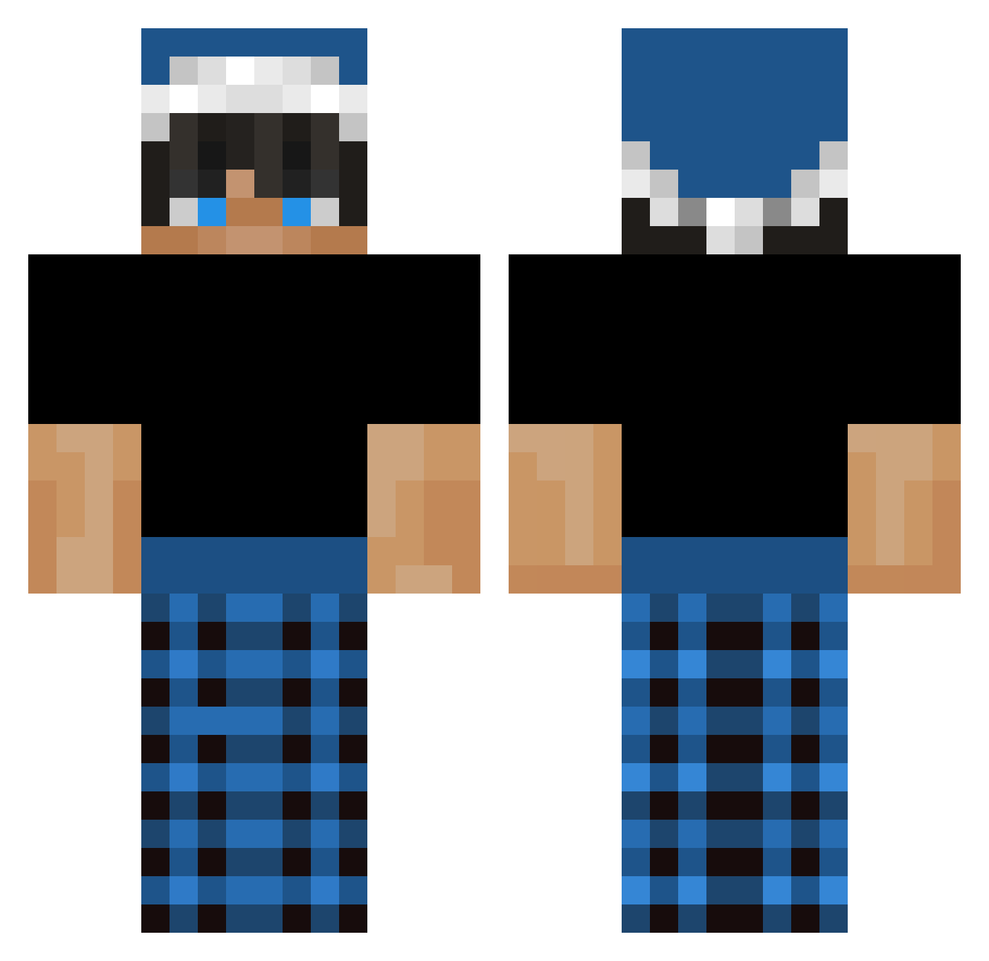 sebathefox Minecraft skin, front and back view