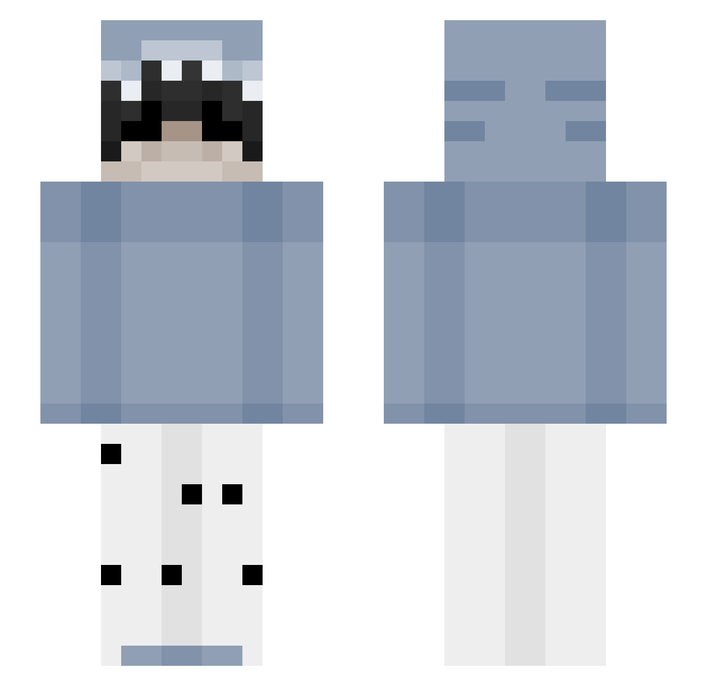 Rezkay1 Minecraft skin, front and back view