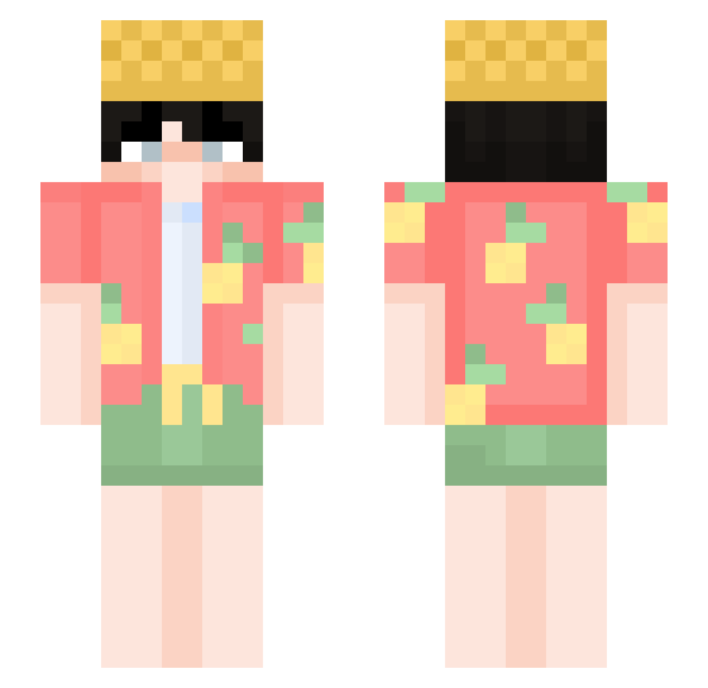 Ex1tLag Minecraft skin, front and back view