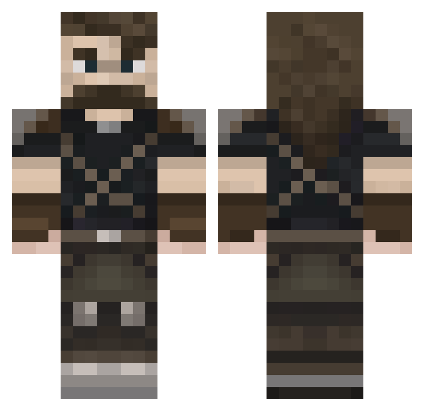 WildGD Minecraft skin, front and back view