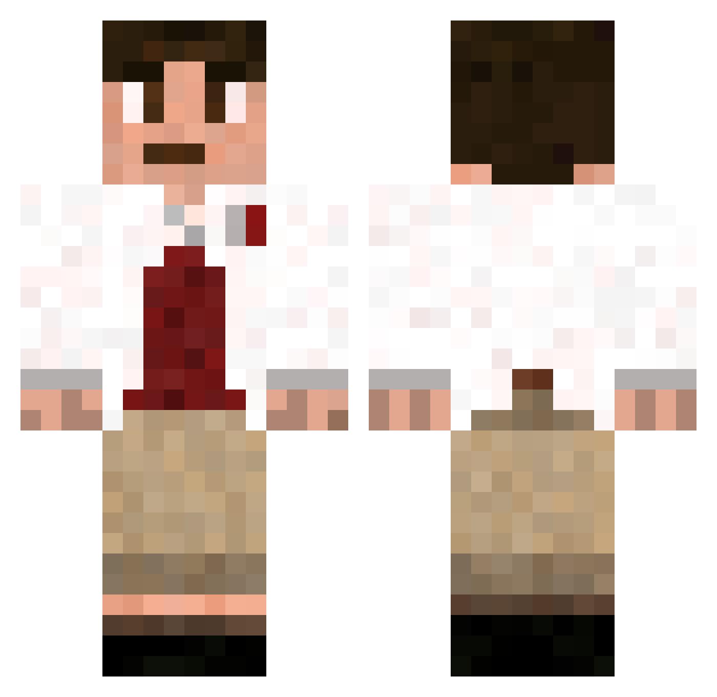 NR_Superstar Minecraft skin, front and back view