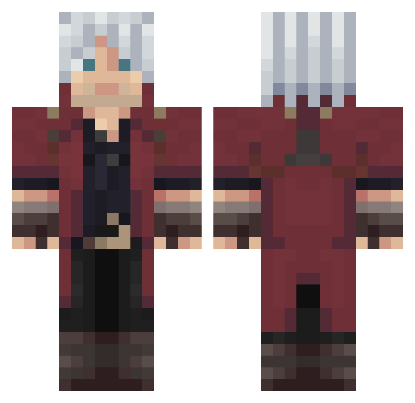 Expired96 Minecraft skin, front and back view