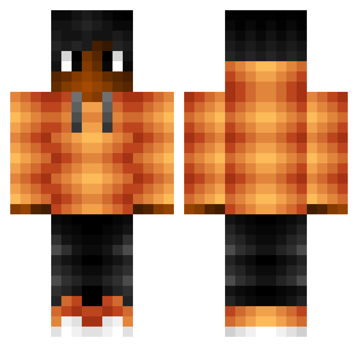 unthoughtful Minecraft skin, front and back view