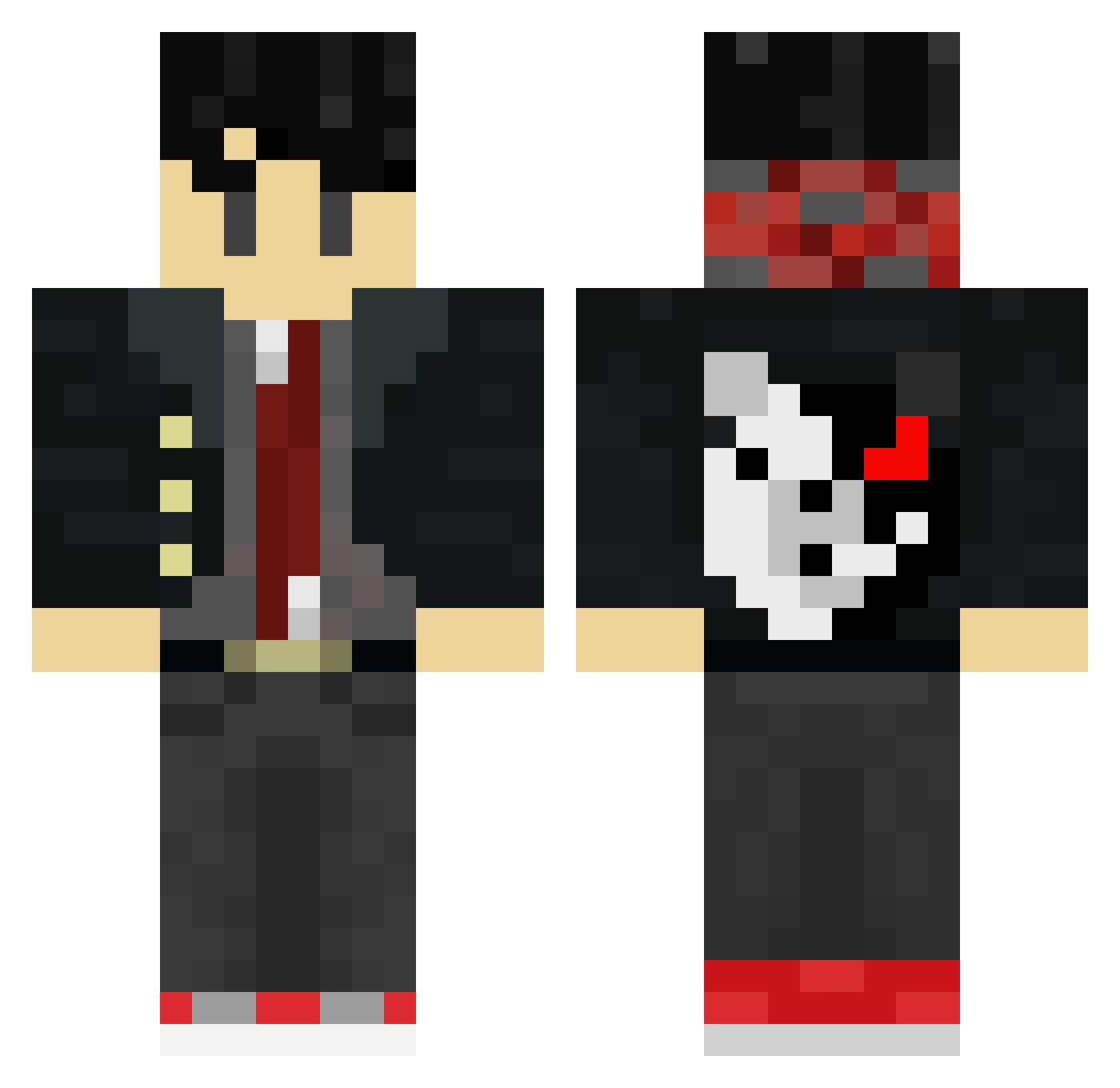 Clankety Minecraft skin, front and back view