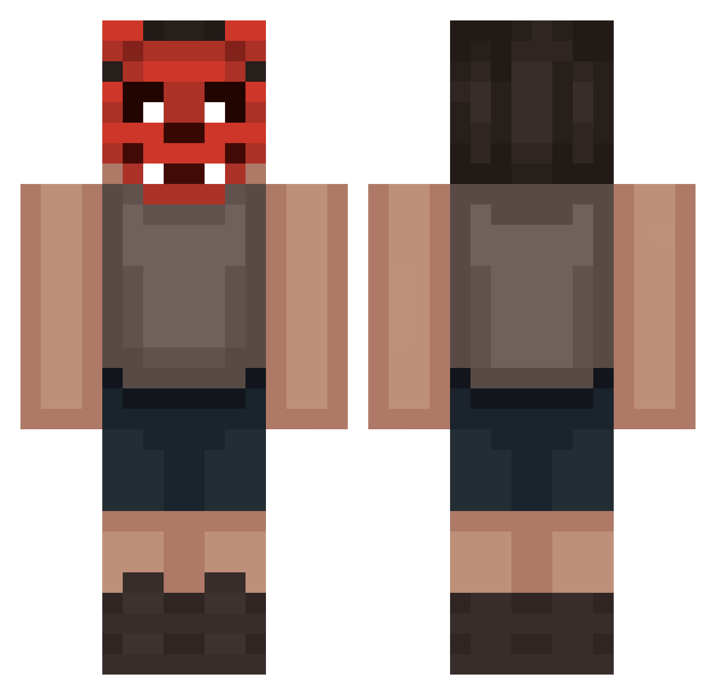 TWERKPOCALYPSE Minecraft skin, front and back view
