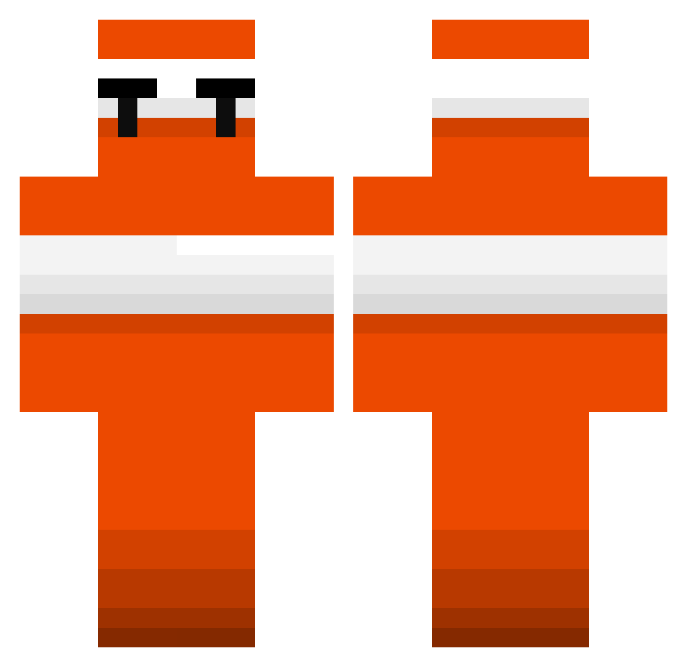 Rinsano Minecraft skin, front and back view