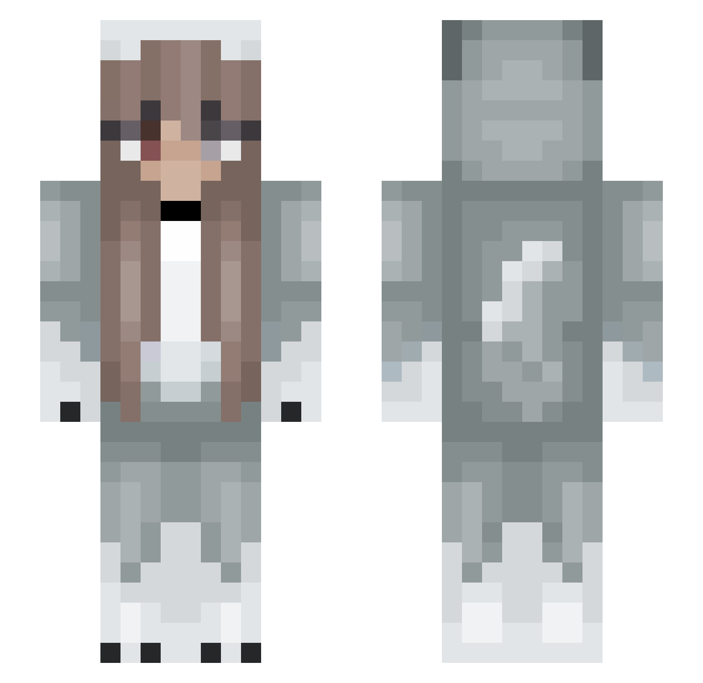 LinniLoop Minecraft skin, front and back view
