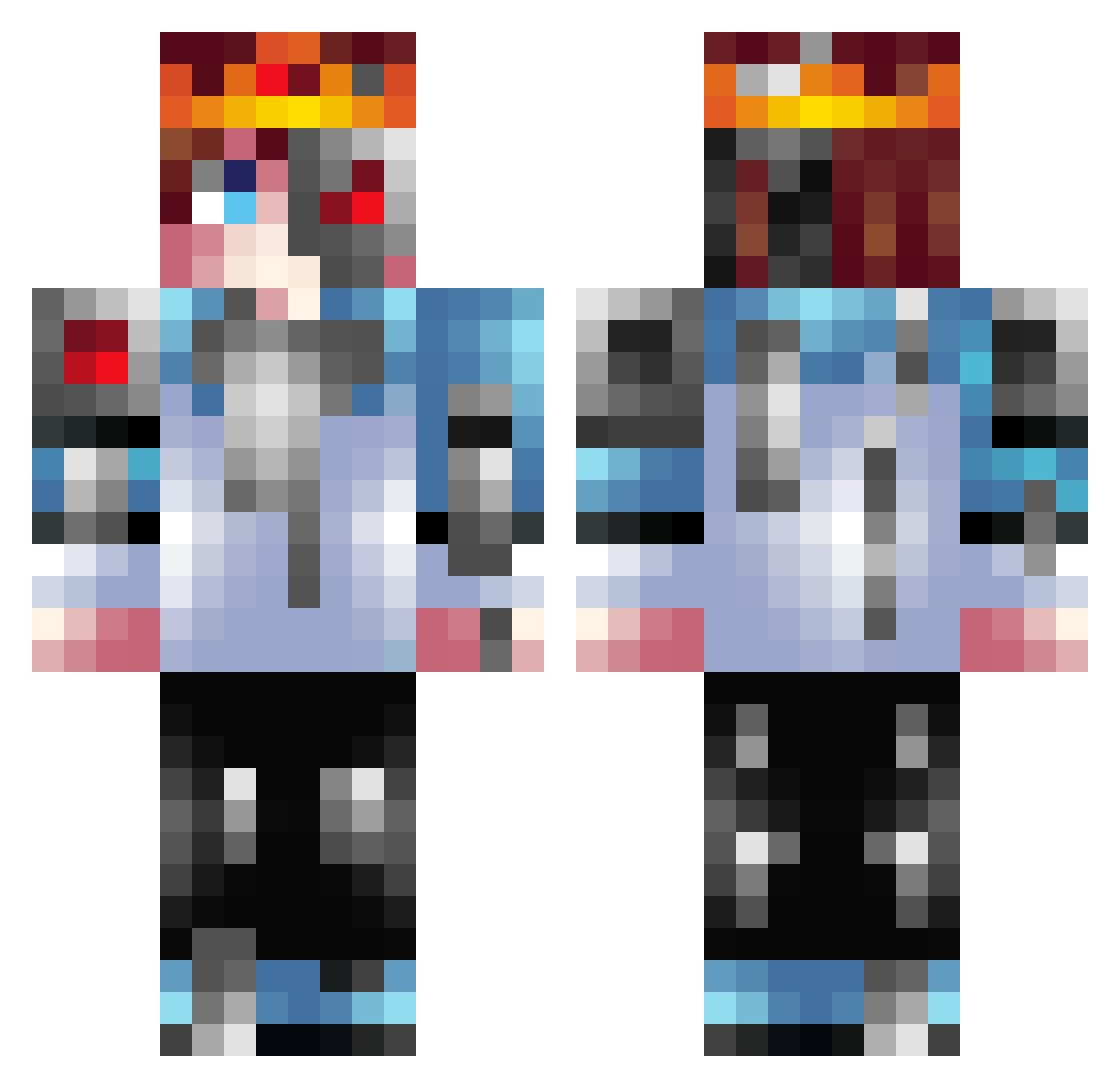 Dobriy_Arti Minecraft skin, front and back view