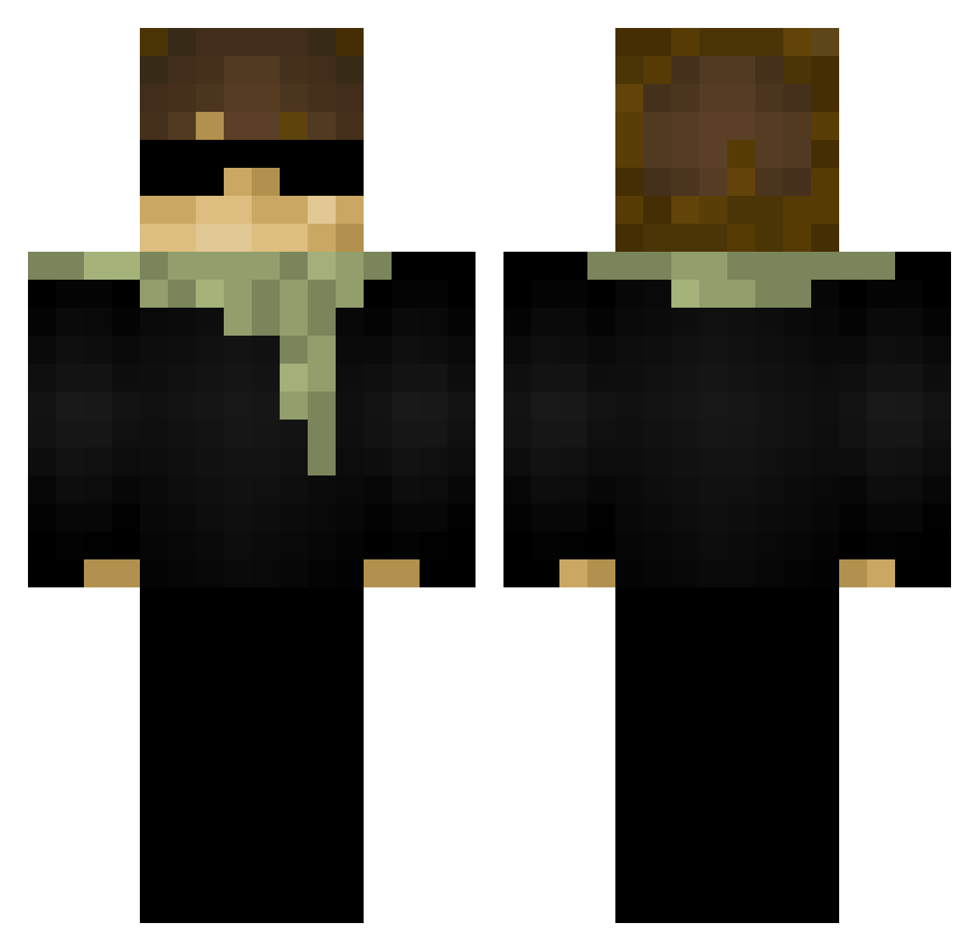 Touchxy Minecraft skin, front and back view