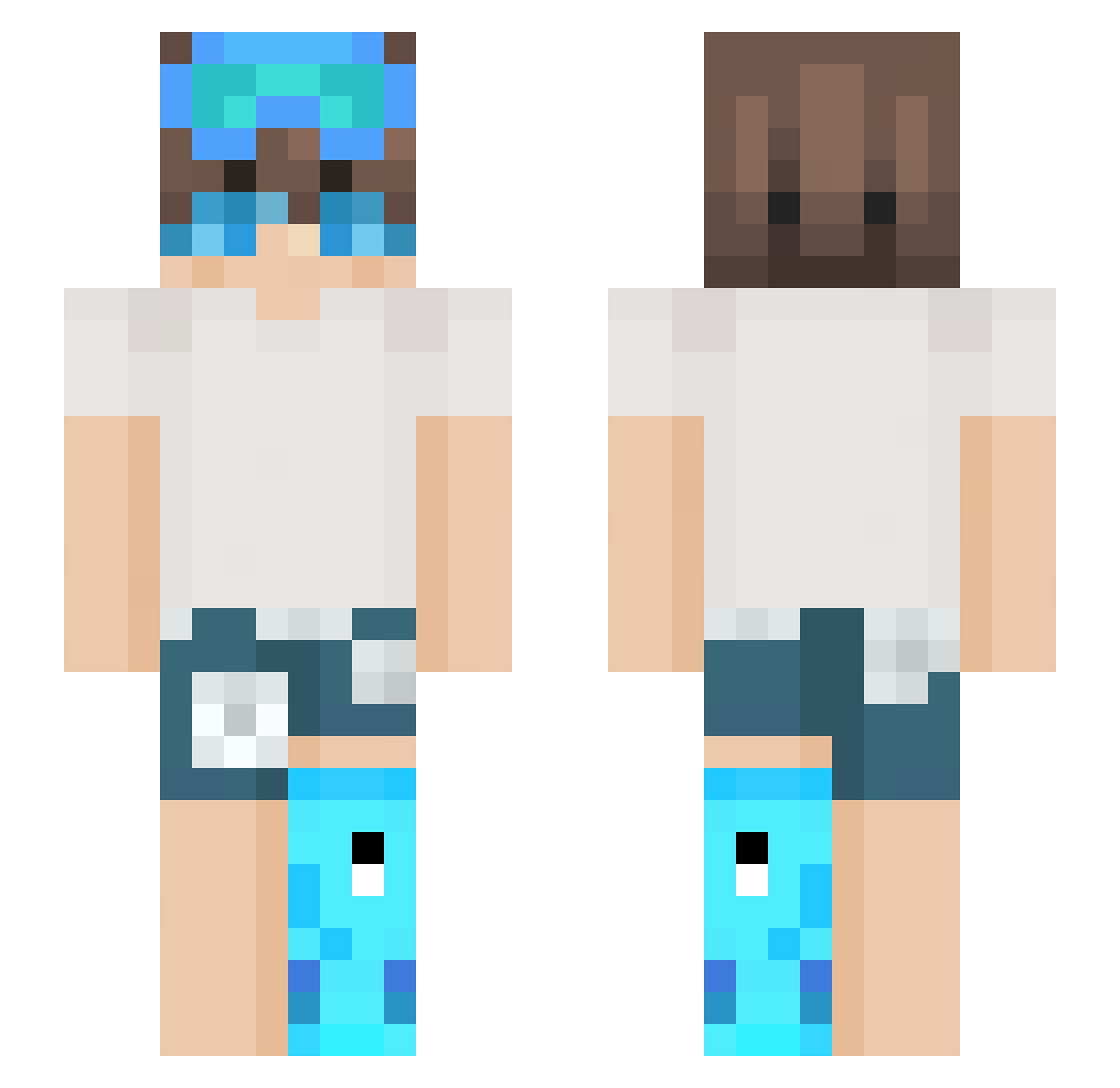 Kromaa Minecraft skin, front and back view