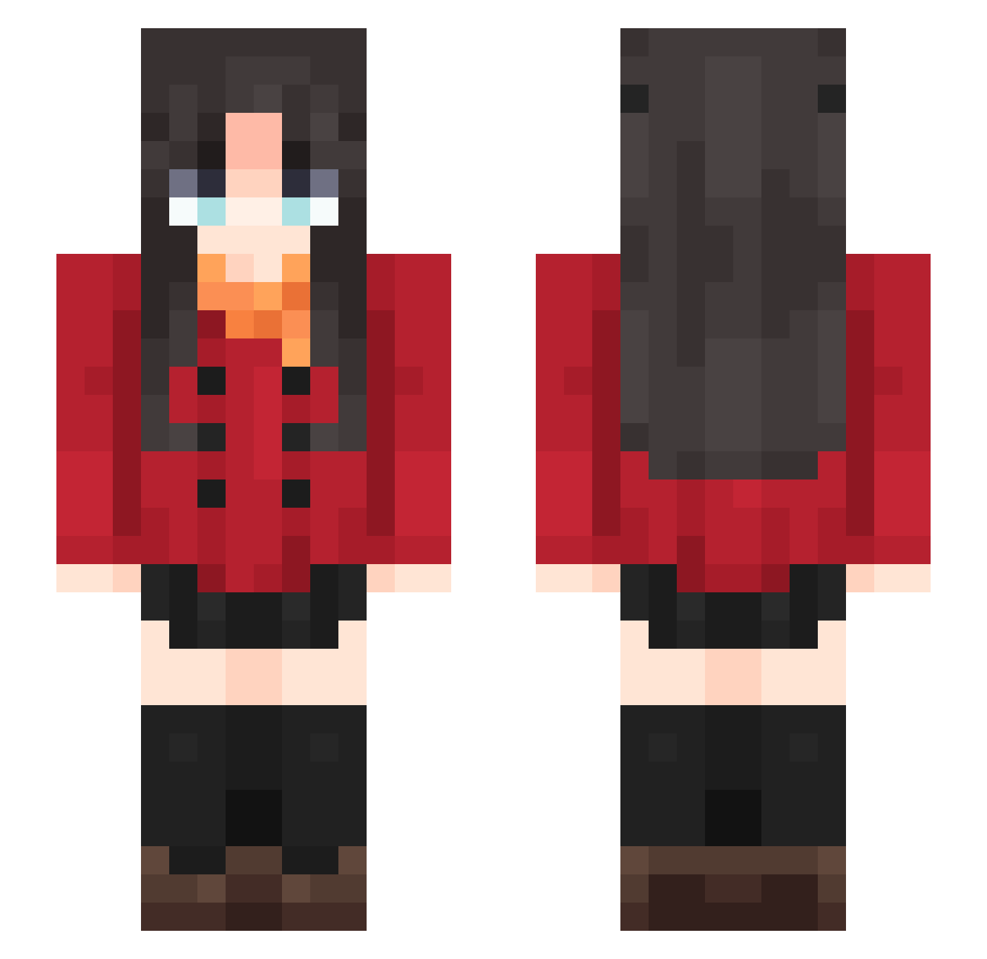 MiniNinja001 Minecraft skin, front and back view