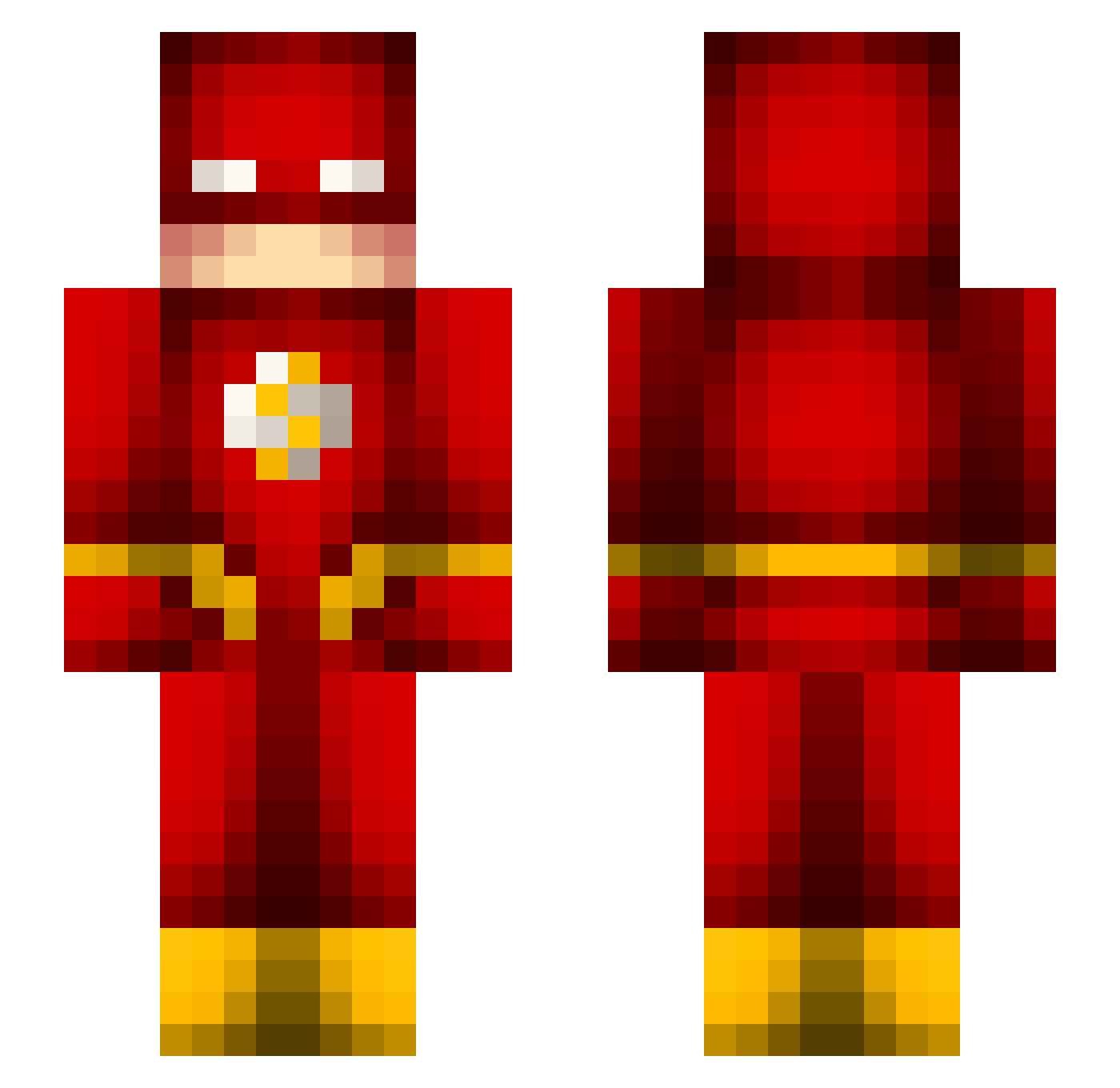 UnBlackListed Minecraft skin, front and back view
