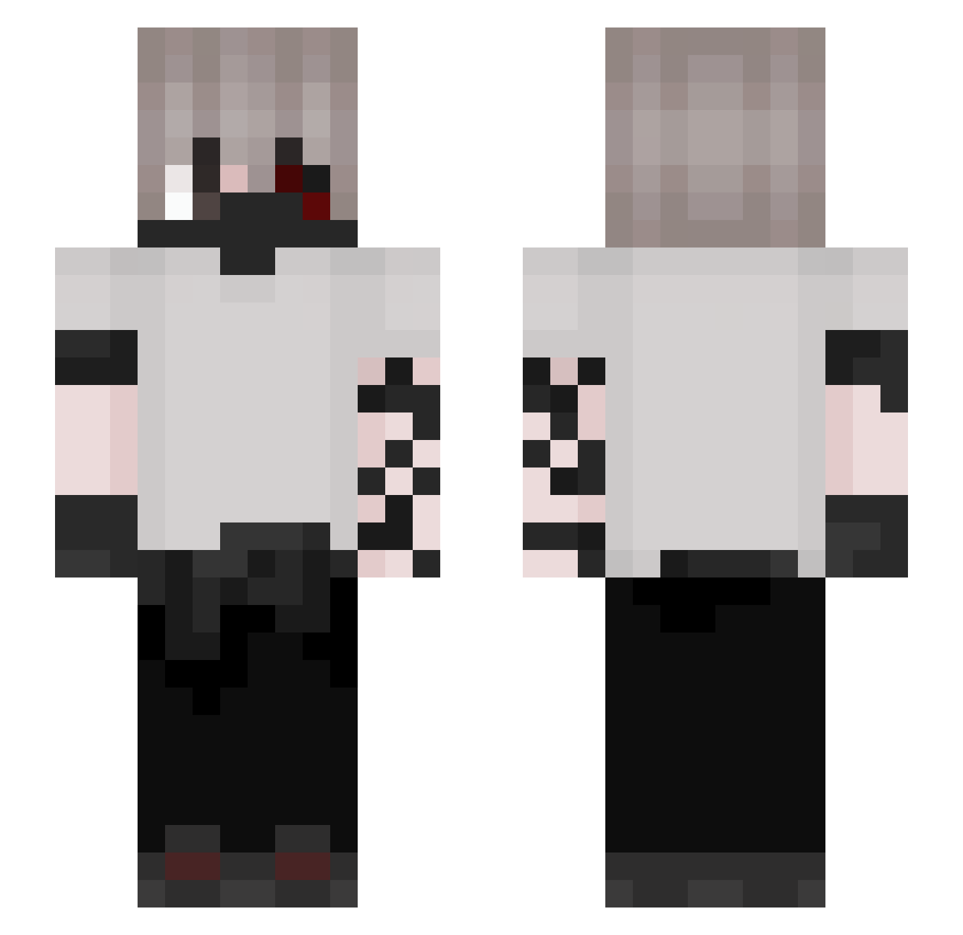 Z1ntrow Minecraft skin, front and back view