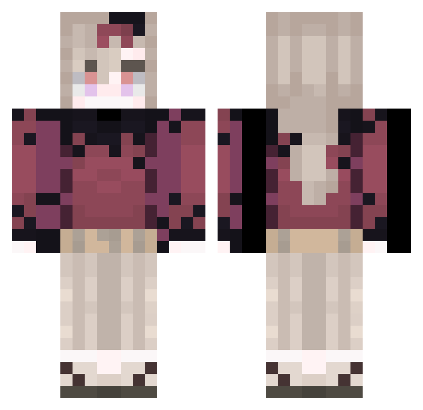 IDKnow__ Minecraft skin, front and back view