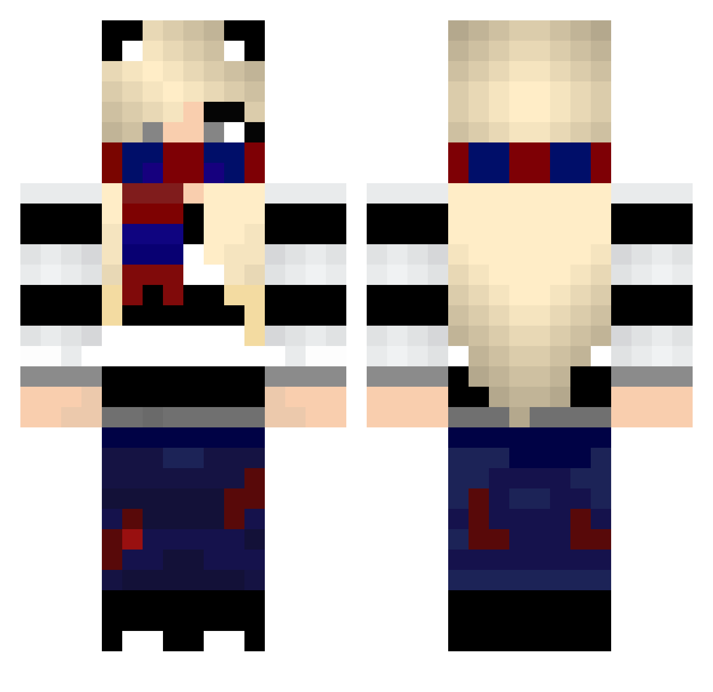 Swimpies Minecraft skin, front and back view