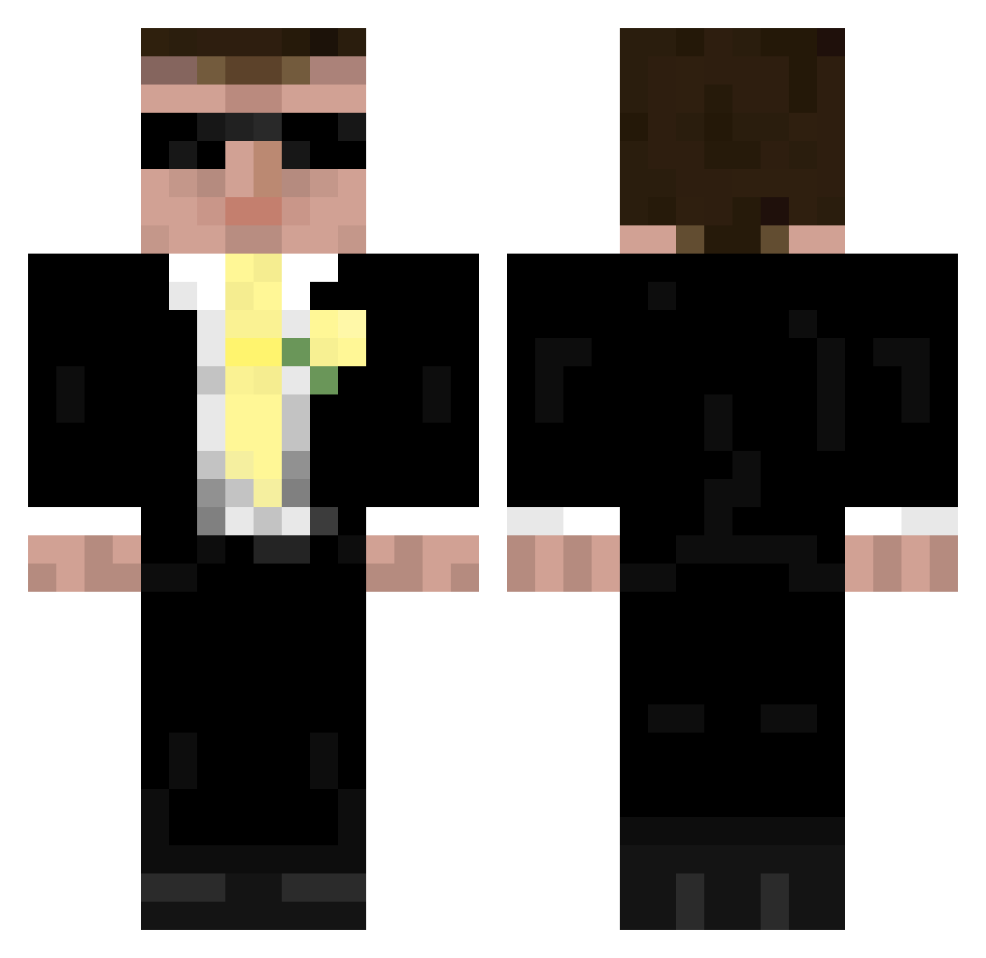 Jedi2005 Minecraft skin, front and back view