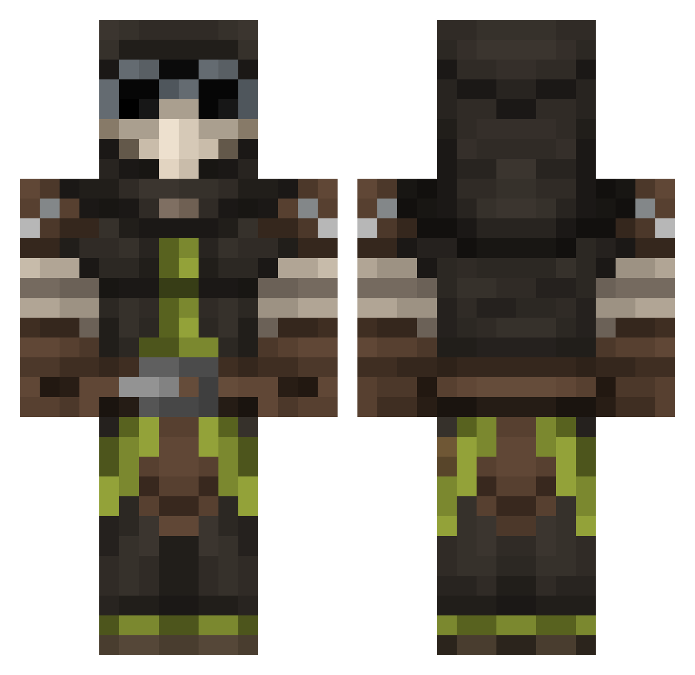 YourLocalIdot Minecraft skin, front and back view