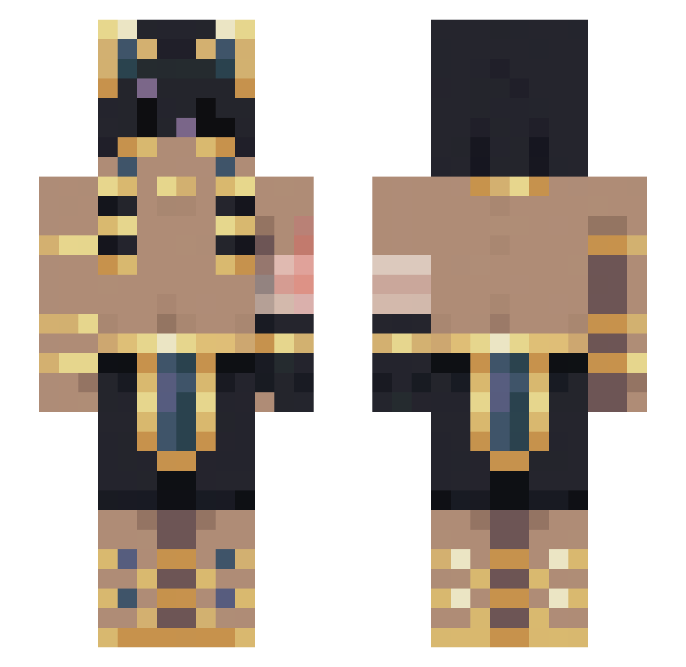 Missunderstood_P Minecraft skin, front and back view