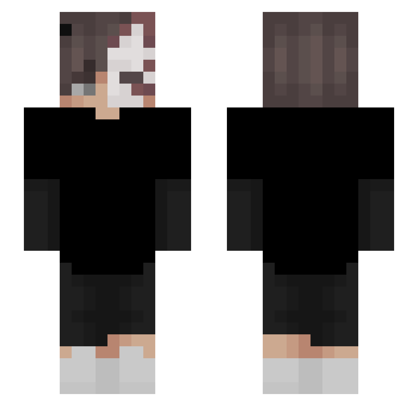 venzetiTTV Minecraft skin, front and back view