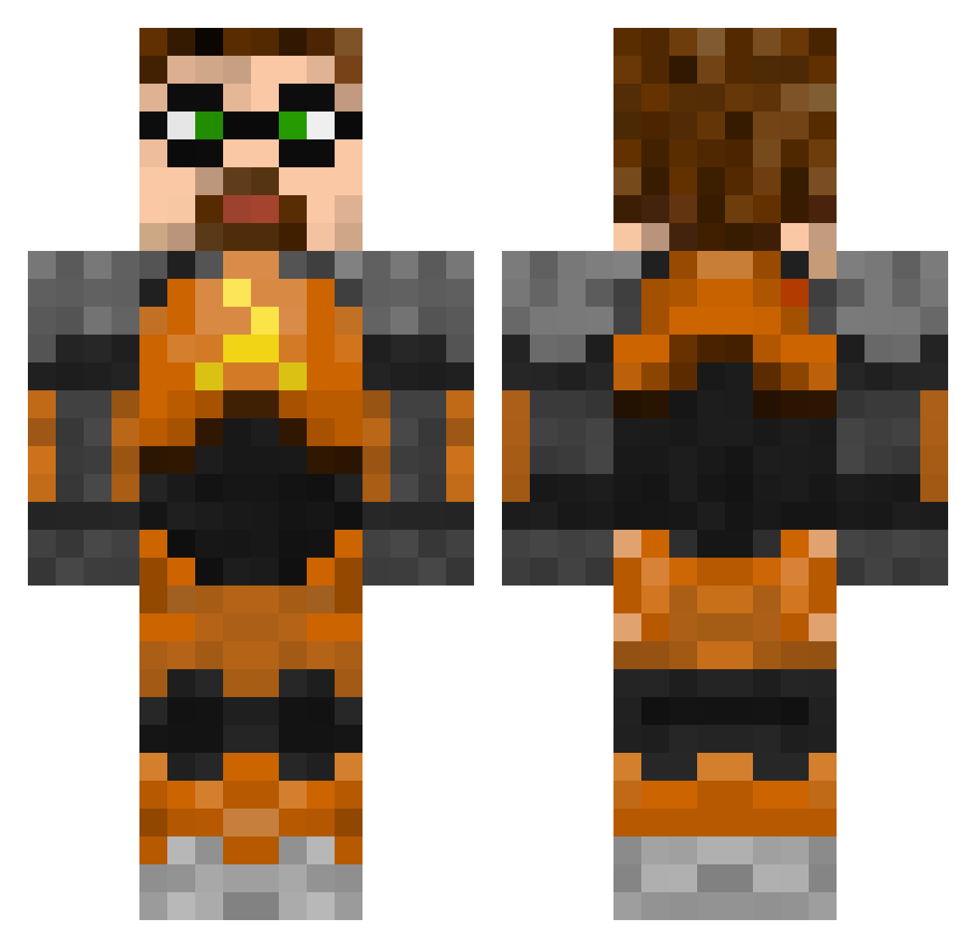 MadInGame Minecraft skin, front and back view