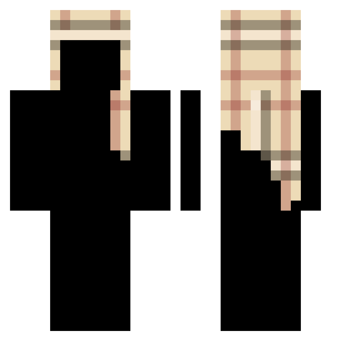 WereLonely Minecraft skin, front and back view